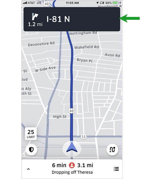 How to edit the destination in the Uber driver's app - Bent Corner