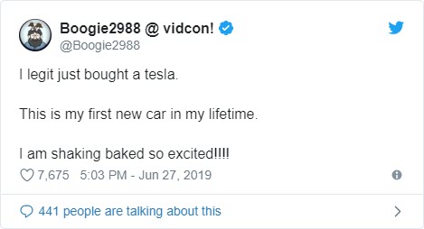 Remember when Boogie2988 was going to 'legit' buy a $100k Tesla? - Bent Corner