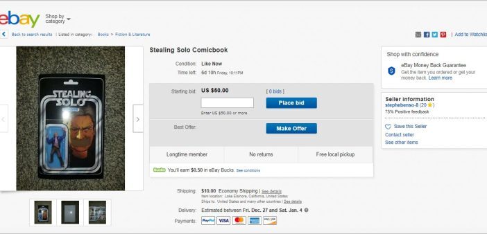 'Stealing Solo' is now on eBay with a starting bid of $50 - Bent Corner