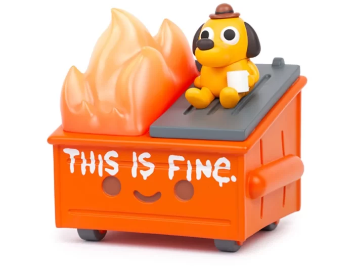 Lil Dumpster Fire 'This Is Fine' vinyl figure – Bent Corner
