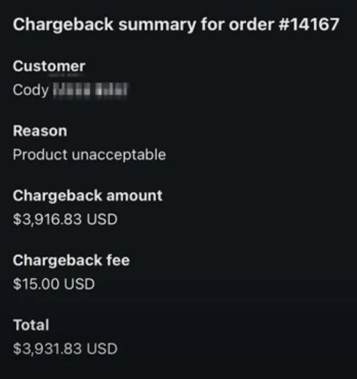 Credit card chargebacks and Pokémon cards